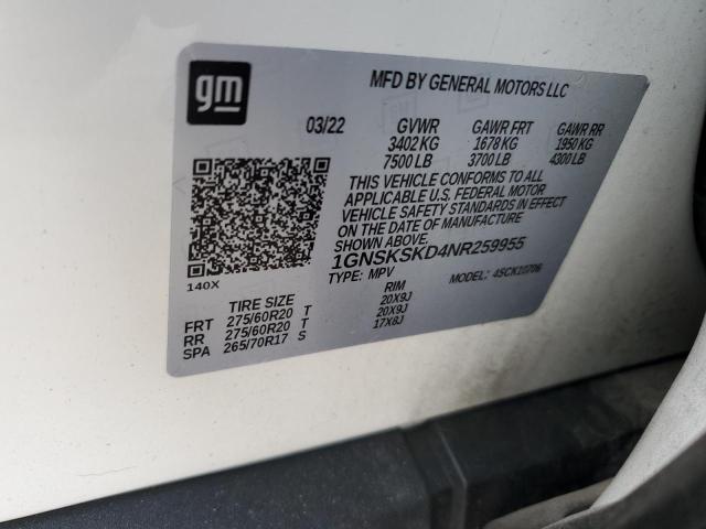 CHEVROLET TAHOE K1500 PREMIER 2022