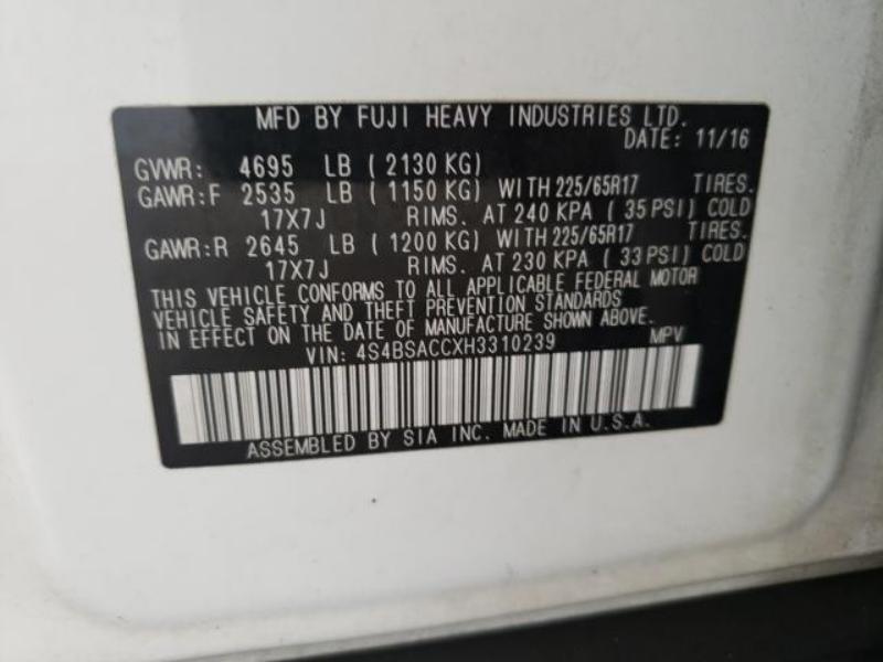 SUBARU OUTBACK 2.5I PREMIUM 2017