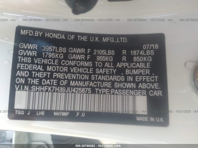 HONDA CIVIC LX 2018