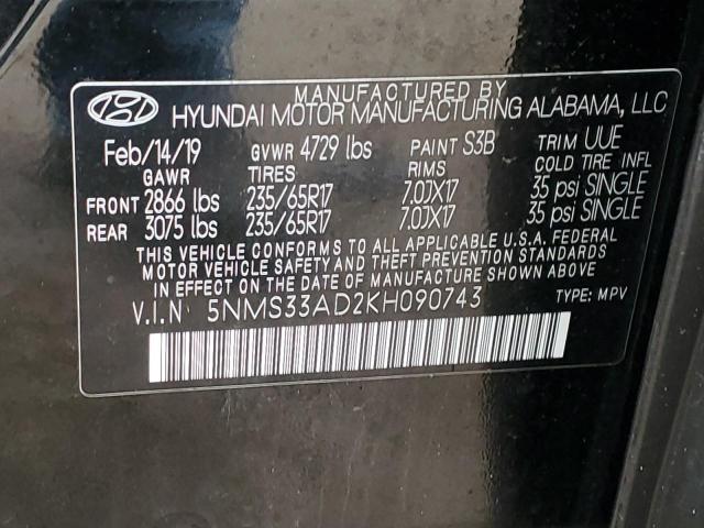 HYUNDAI SANTA FE SEL 2019