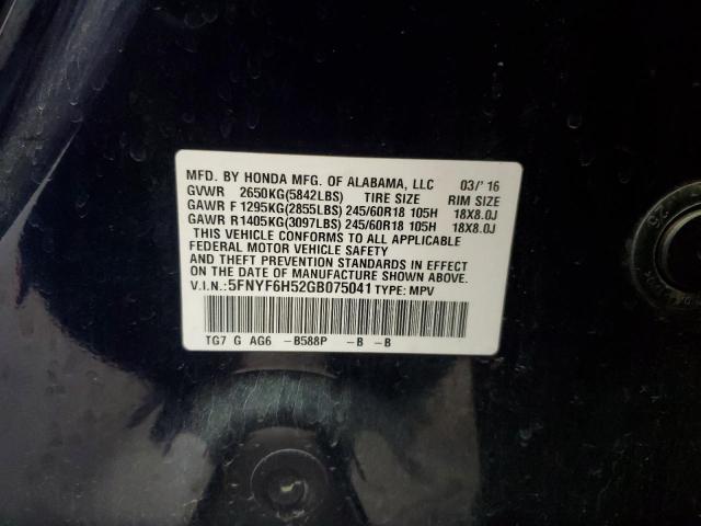 HONDA PILOT EXL 2016
