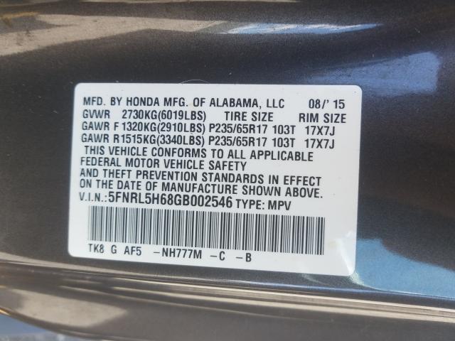 HONDA ODYSSEY EXL 2016