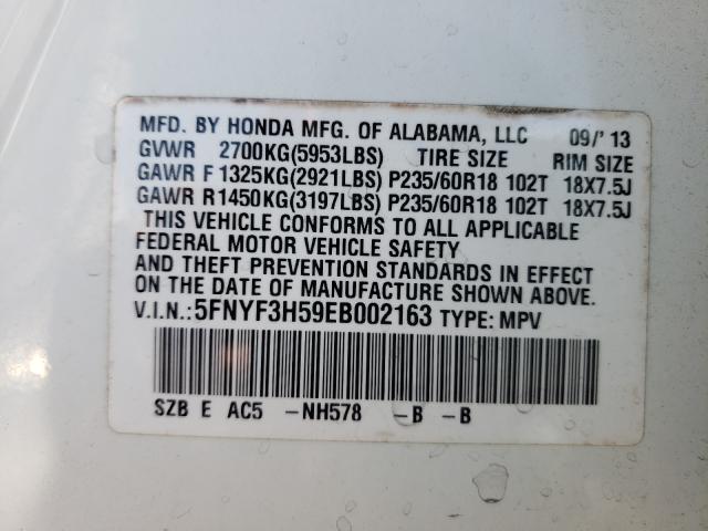 HONDA PILOT EXL 2014