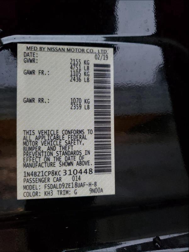 NISSAN LEAF S PLUS 2019