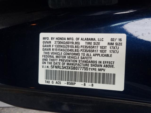 HONDA ODYSSEY SE 2016