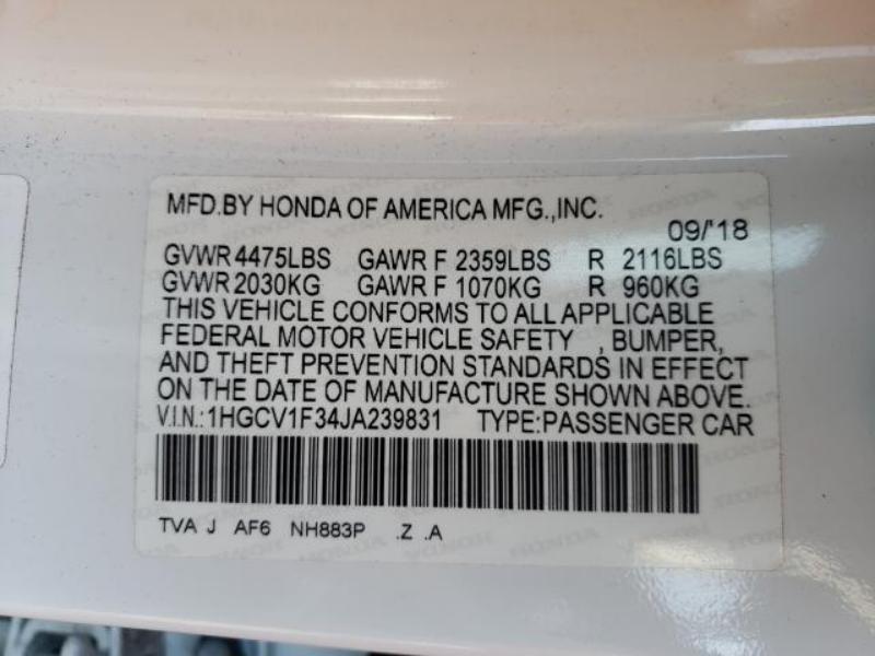 HONDA ACCORD SPORT 2018