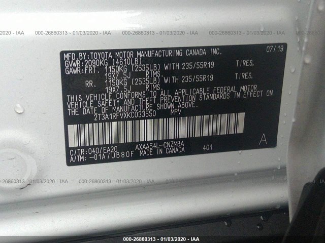 TOYOTA RAV4 XLE PREMIUM 2019