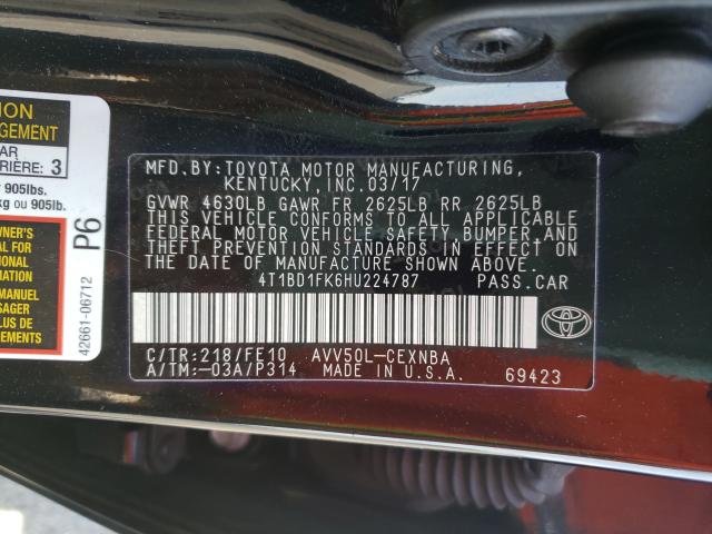 TOYOTA CAMRY HYBRID 2017