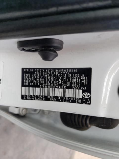 TOYOTA COROLLA L 2015
