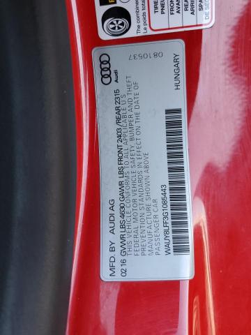 AUDI A3 PREMIUM PLUS S-LINE 2016
