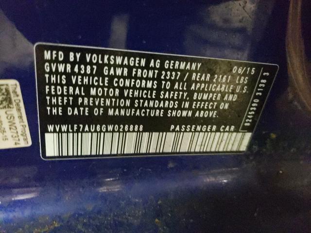 VOLKSWAGEN GOLF R 2016