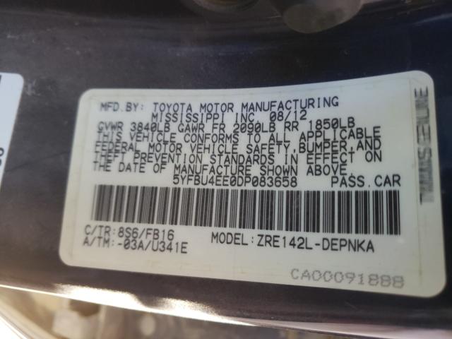 TOYOTA COROLLA BASE 2013