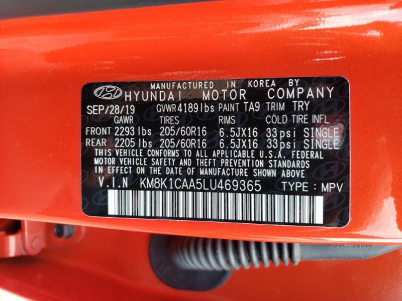 HYUNDAI KONA SE 2019