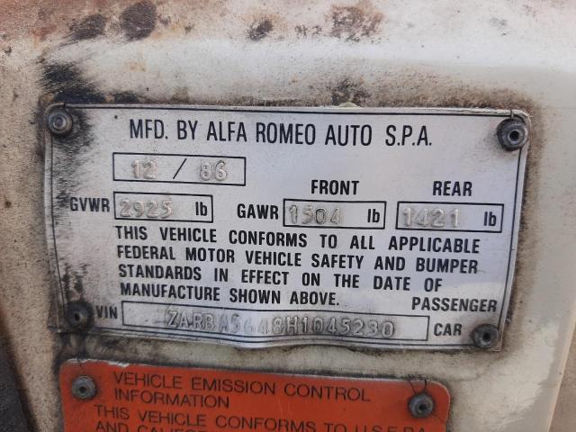 1987 ALFA ROMEO SPIDER GRADUATE
