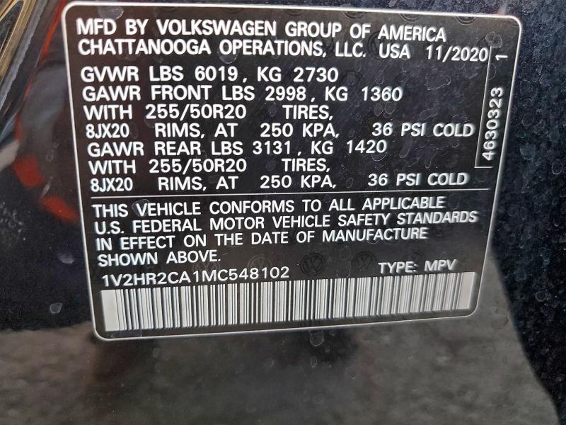 VOLKSWAGEN ATLAS SE 2021