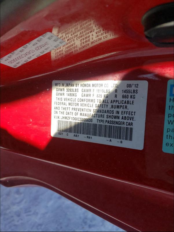 HONDA CR-Z EX 2012