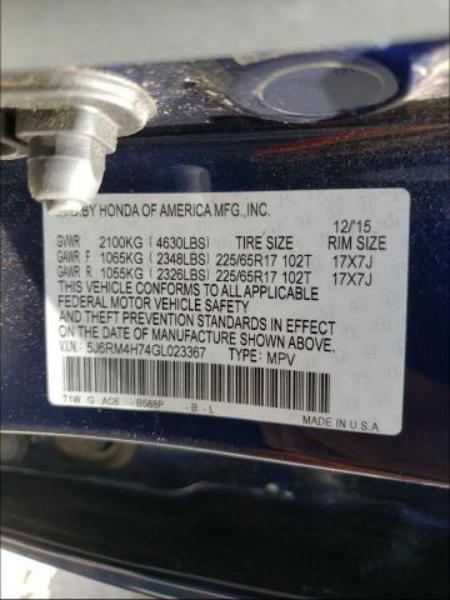 HONDA CR-V EXL 2016
