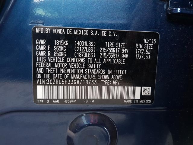HONDA HR-V LX 2016