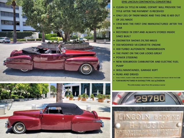 1946 LINCOLN CONTINENTAL