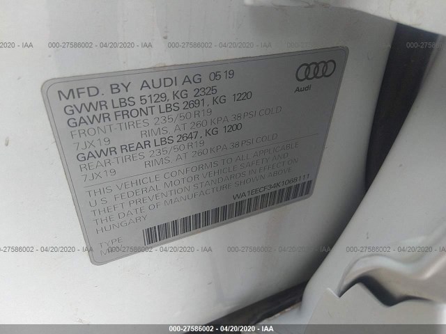 AUDI Q3 PREMIUM PLUS S-LINE 2019
