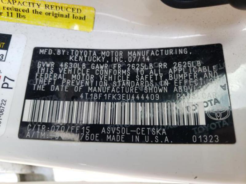 TOYOTA CAMRY L 2014