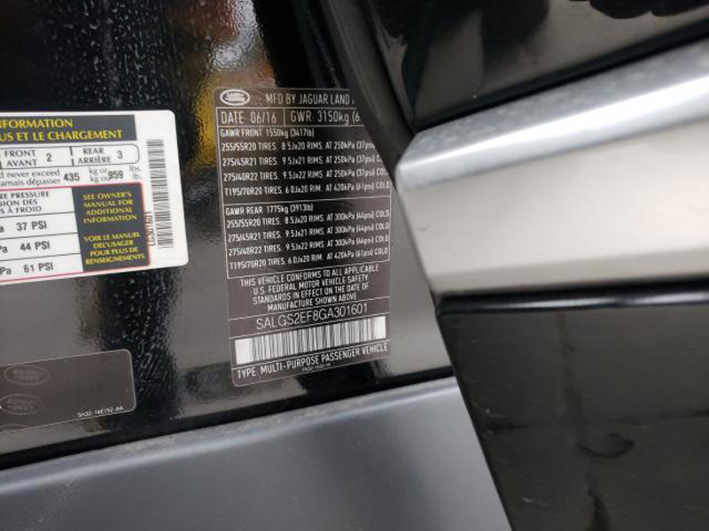 LAND ROVER RANGE ROVER SUPERCHARGED 2016