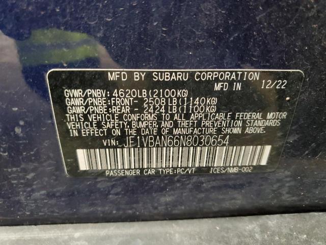 SUBARU WRX LIMITED 2022