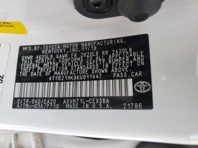 TOYOTA CAMRY HYBRID 2019