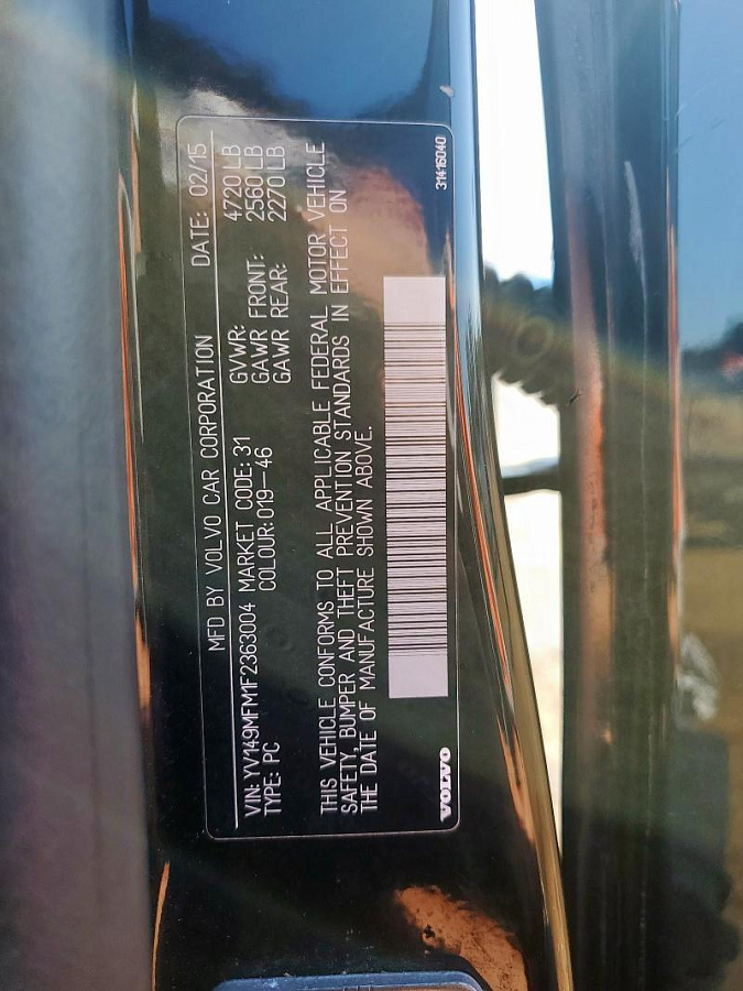 VOLVO S60 PLATINUM 2015