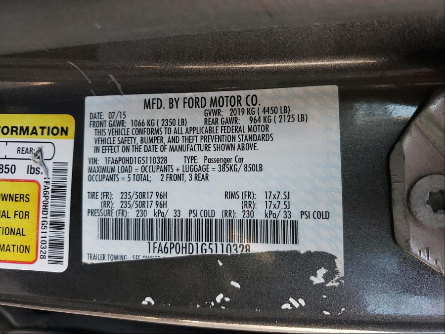 FORD FUSION SE 2016